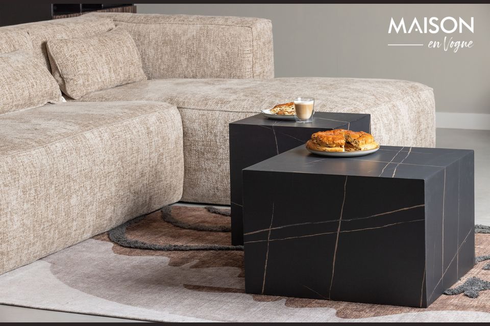 Benji Black Marble Look Coffee Table, elegance, decoration, modern art