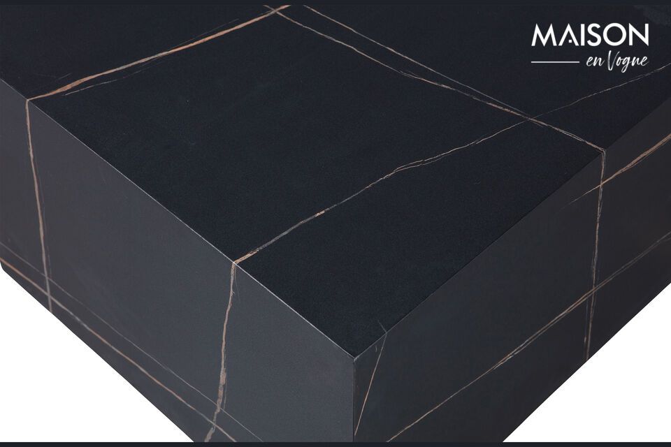 Benji black marble look coffee table - 4