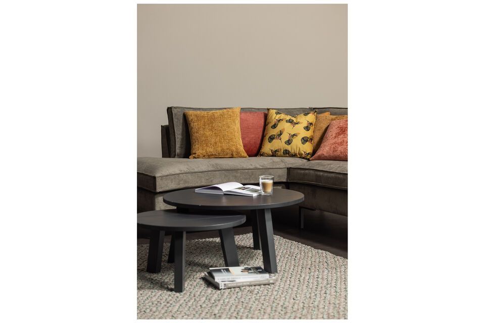 Benson black wood side table, elegant and sturdy