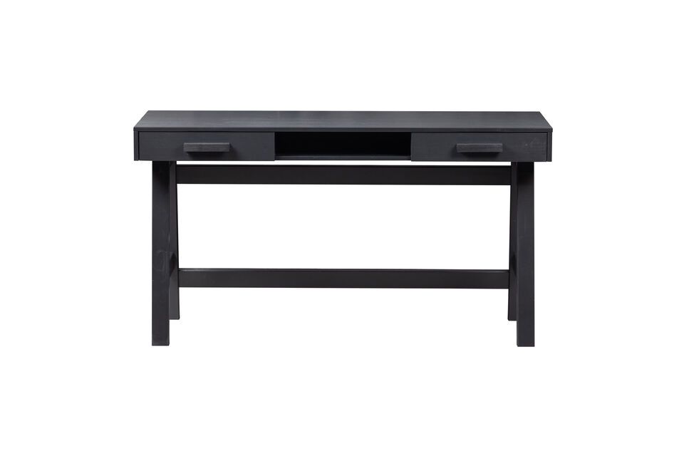 The Benson Black Wood Desk is a unique piece that will have you spending time in a warm atmosphere