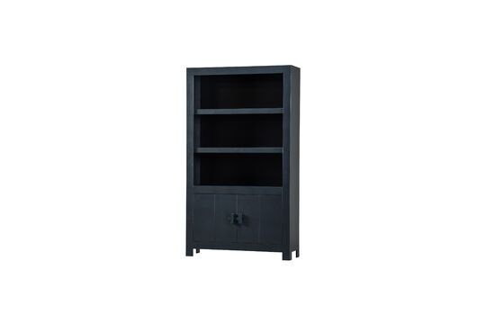 Benson black wooden open cabinet Clipped