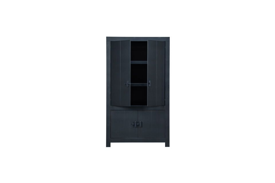 The dimensions of the cabinet are 200 cm high, 115 cm wide and 37 cm deep