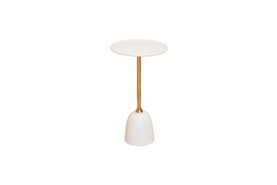 Bianca small gold and white metal side table