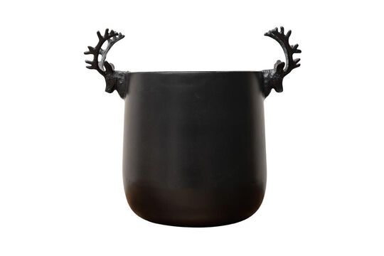 Black aluminum ice bucket Deer