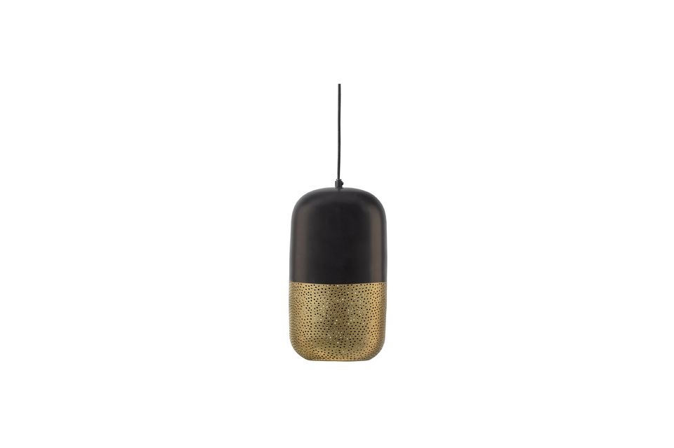 Black and gold metal hanging lamp Tirsa Woood