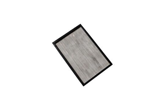 Black and white wooden tray Rectangulaire