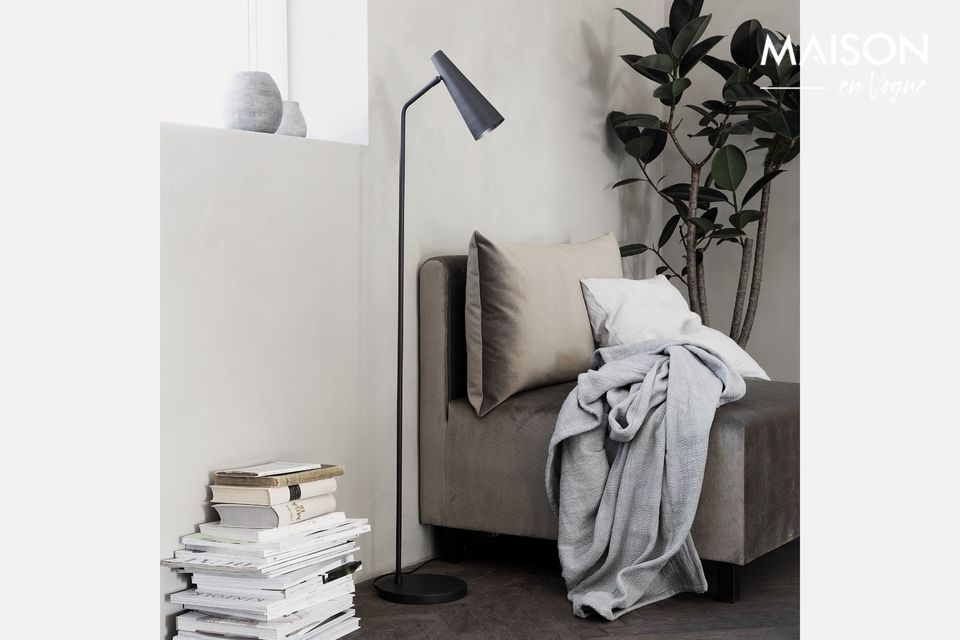 Indispensable black brass floor lamp