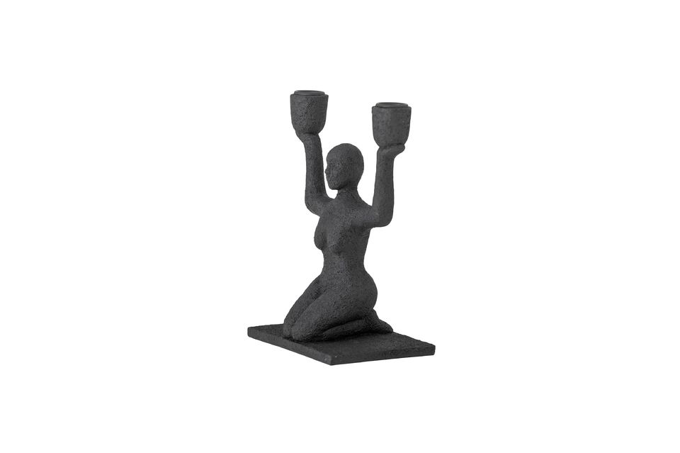 It depicts a woman in the lotus position and is also suitable as a decorative piece