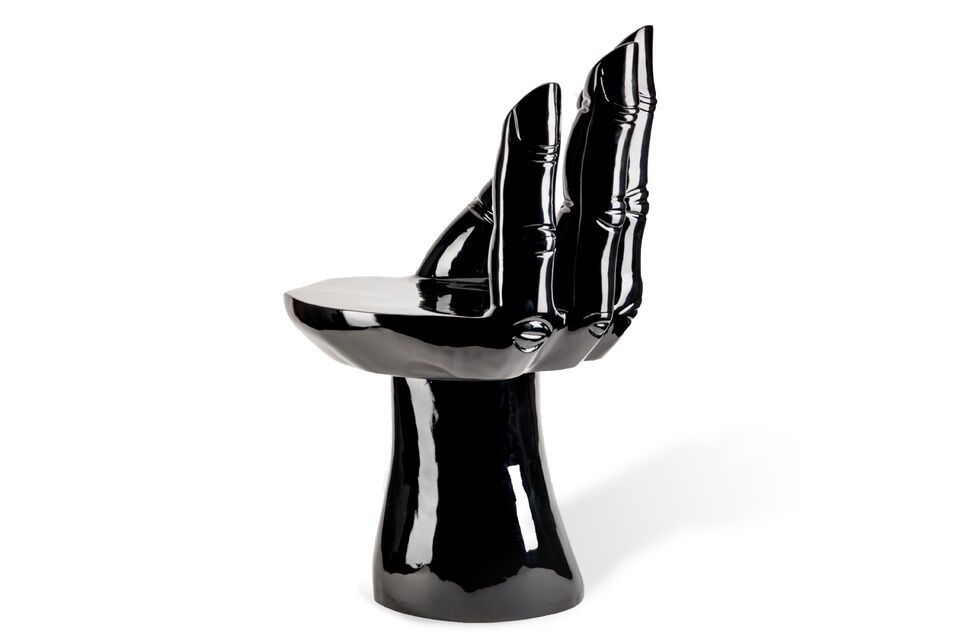 Hand Chair in black polyester with an original and surprising design