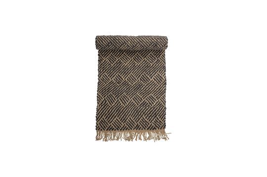 Black hessian rug Aby Clipped