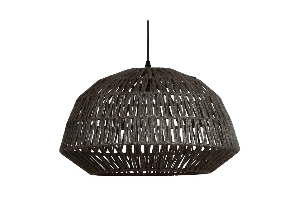 Black jute lamp suspension Kace Woood