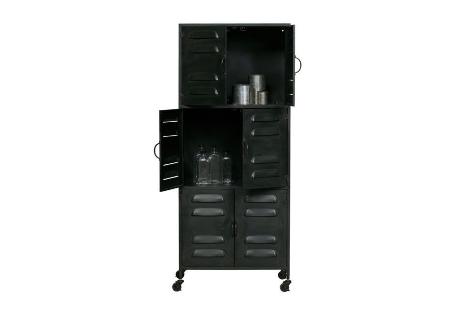 Boaz cabinet on wheels, black metal, practical and design