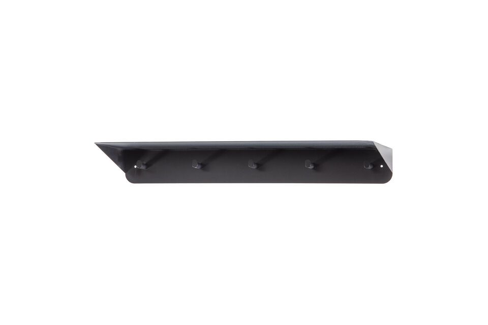 The rounded corners and black powder coating give the Kenan coat rack a sleek, contemporary look