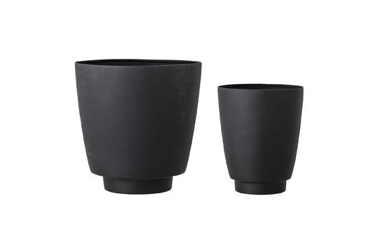 Black metal flowerpots Ilion Clipped