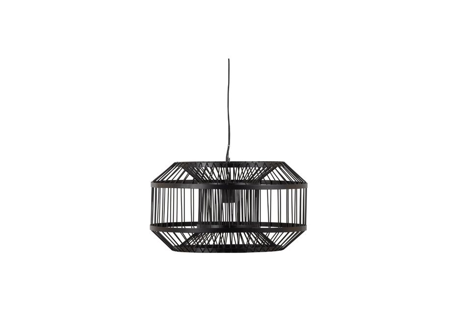 Black metal pendant lamp Esila Woood