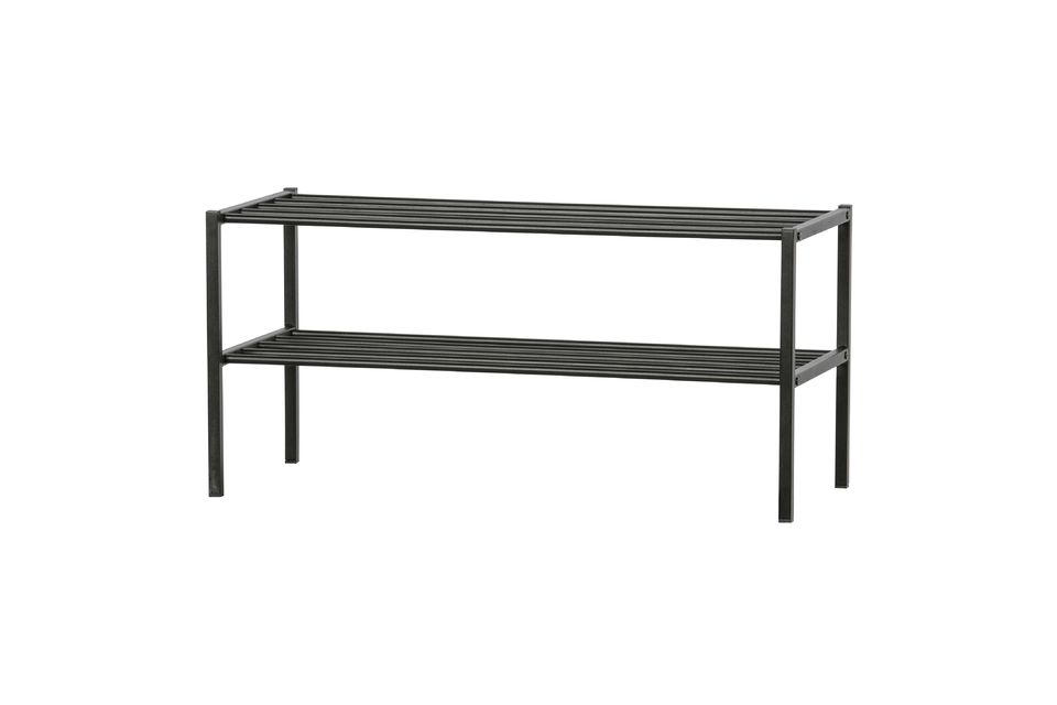 Black metal shelf Ferro Woood