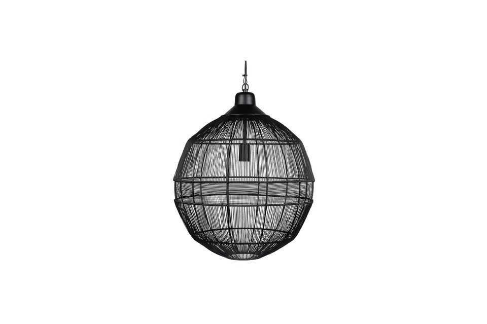 Black metal suspension lamp Enes Woood