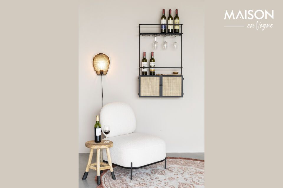 Discover elegance and functionality combined in our black wooden wall shelf