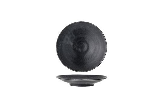 Black porcelain plate 16 cm Yoko Clipped