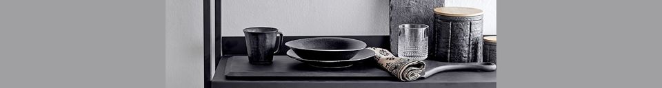 Material Details Black porcelain plate 24 cm Yoko