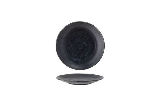 Black porcelain plate 24 cm Yoko Clipped