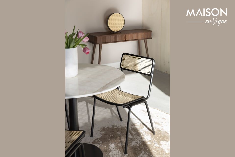 The black color adds a touch of sophistication and modernity