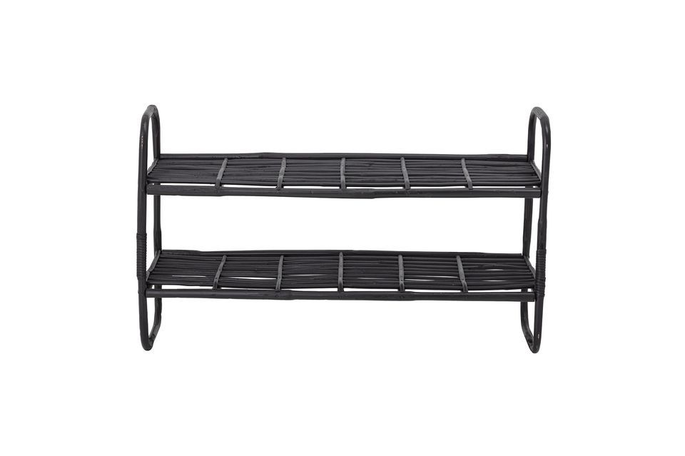 Black Rattan Shelf Zigge Bloomingville