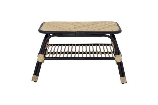 Black rattan side table Loue Clipped