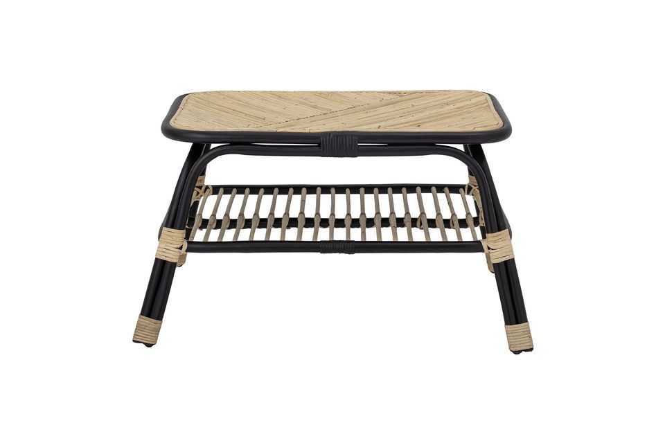 Black rattan side table Loue Bloomingville