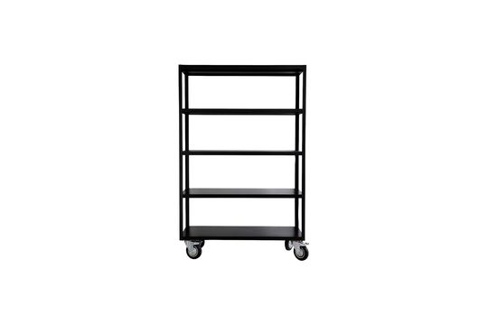 Black steel trolley with wheels Charriot Clipped
