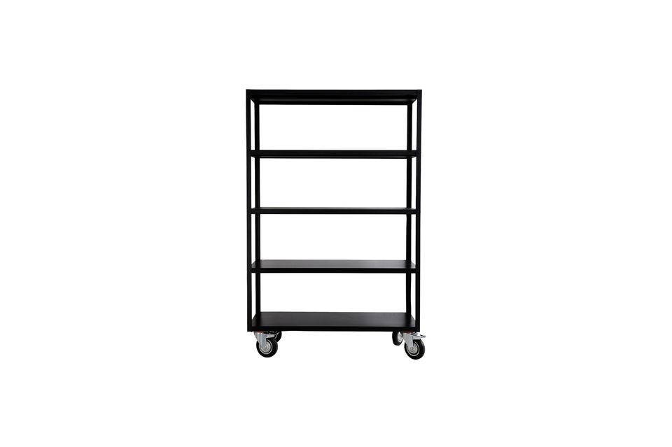 Black steel trolley with wheels Charriot House Doctor