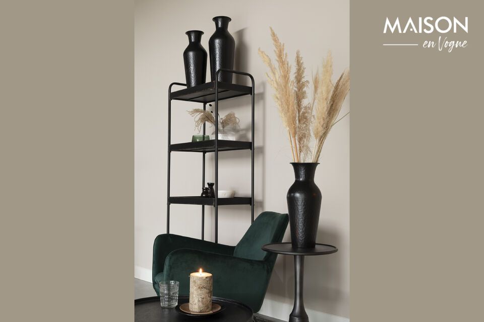Introduce a touch of timeless elegance to your home with the Dunja black steel vase