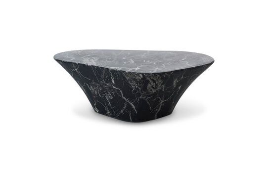 Black stone coffee table Oval Clipped