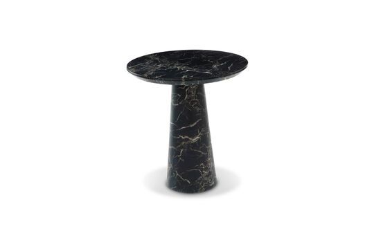 Black stone side table Disc Clipped
