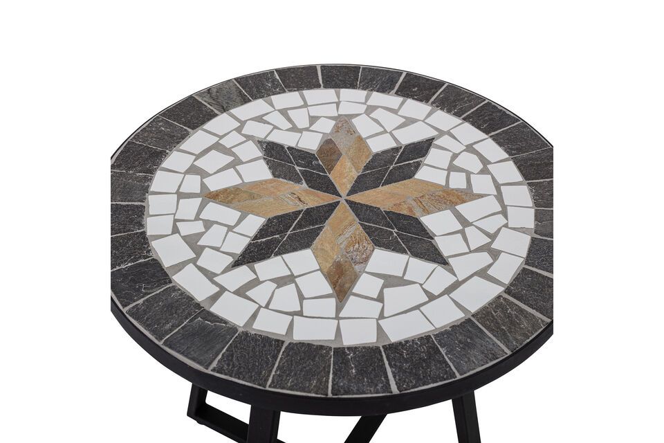 Stone, ceramic and steel combined make this table very special
