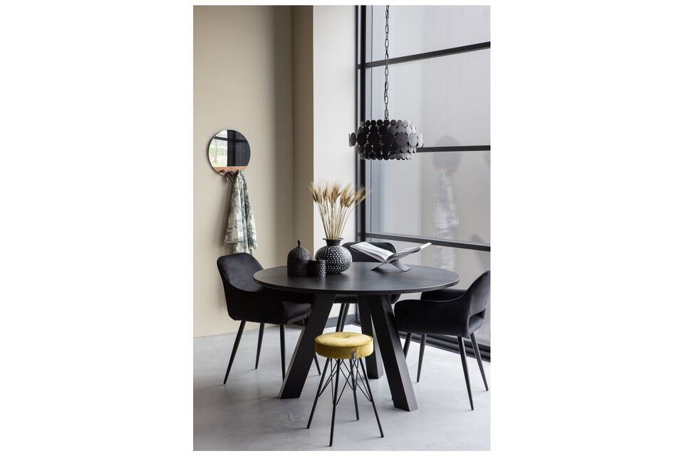 Jelle chair, velvet and black metal, contemporary and design