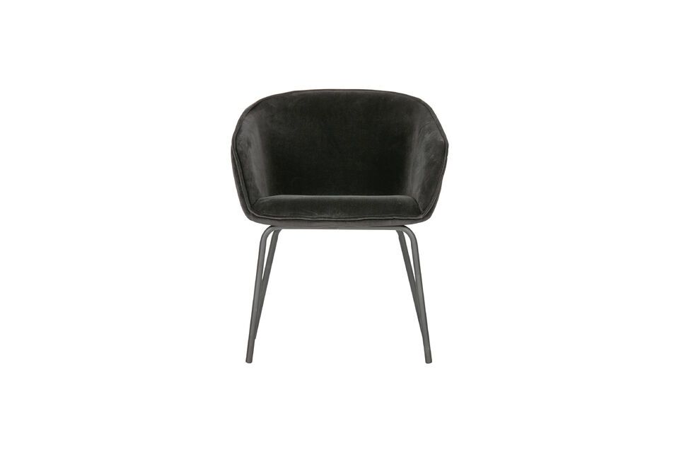 Black velvet chair Sien Woood