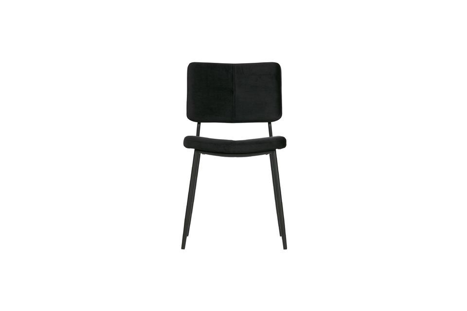 Black velvet polyester chair Kaat Woood