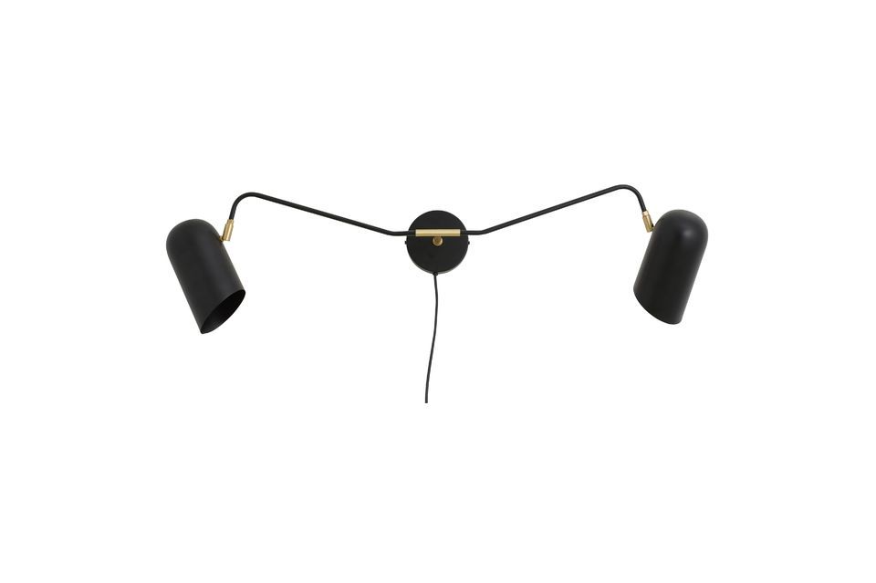 BLACK WALL LAMP WITH 2 ARTICULATED ARMS ERIS Nordal