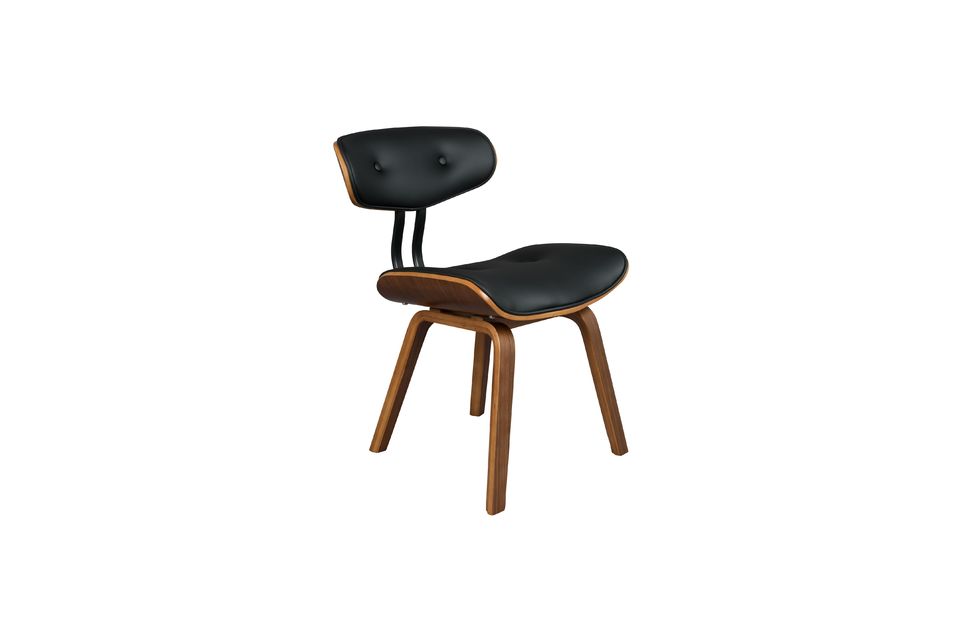 Black Wood brown and black chair - 10