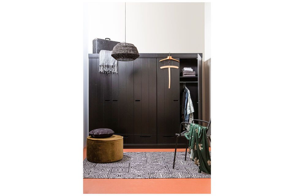 Connect black wooden cabinet, robust and elegant