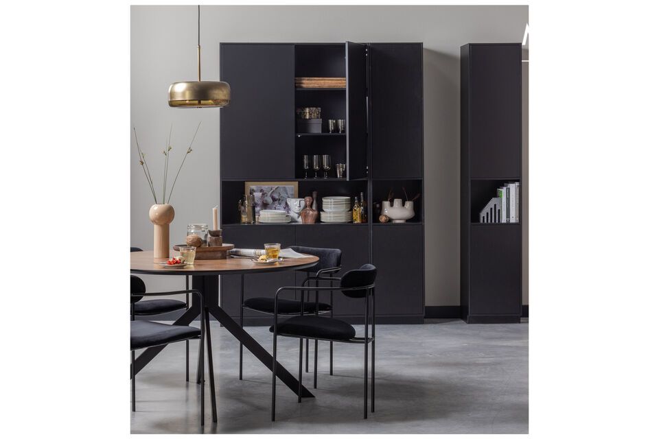 Finca sideboard, black solid pine, design and versatility