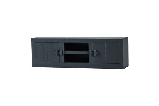 Black wood tv stand Benson Clipped