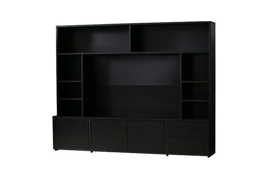 Black wood tv stand Maxel Clipped