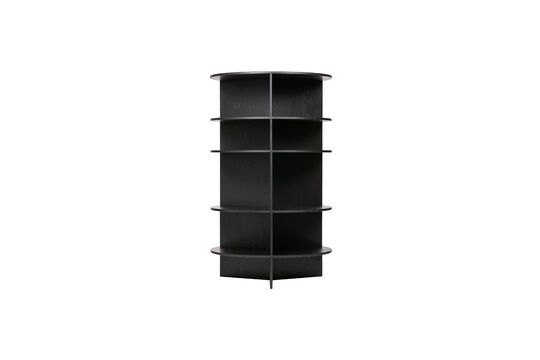 Black wooden book shelves Trian Clipped