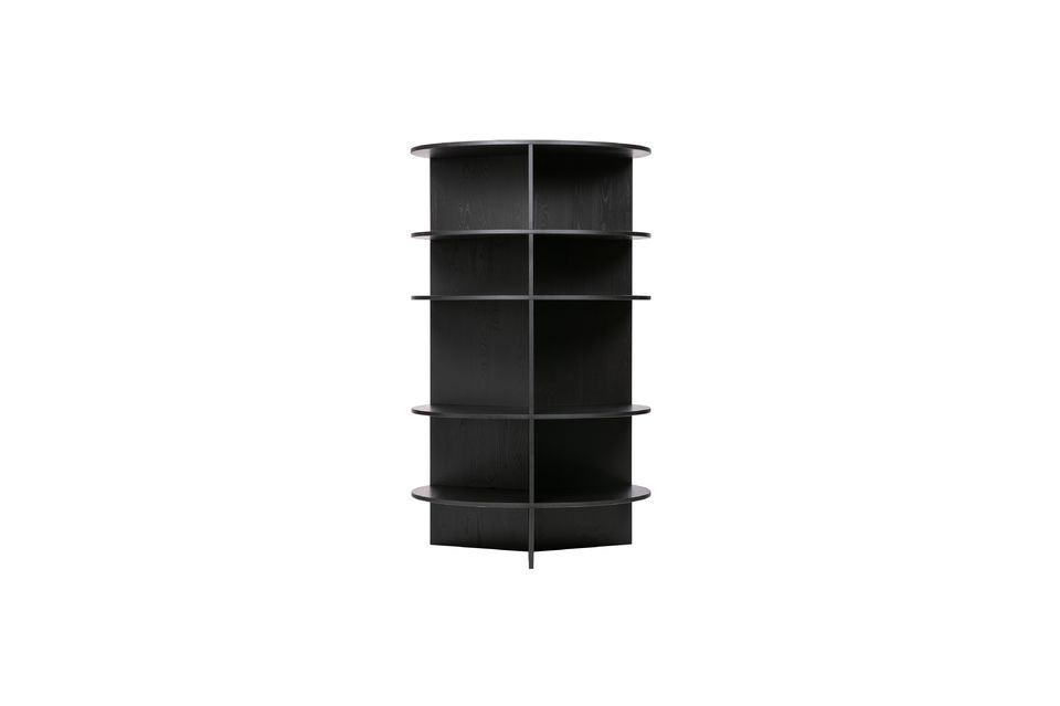 Black wooden book shelves Trian Woood