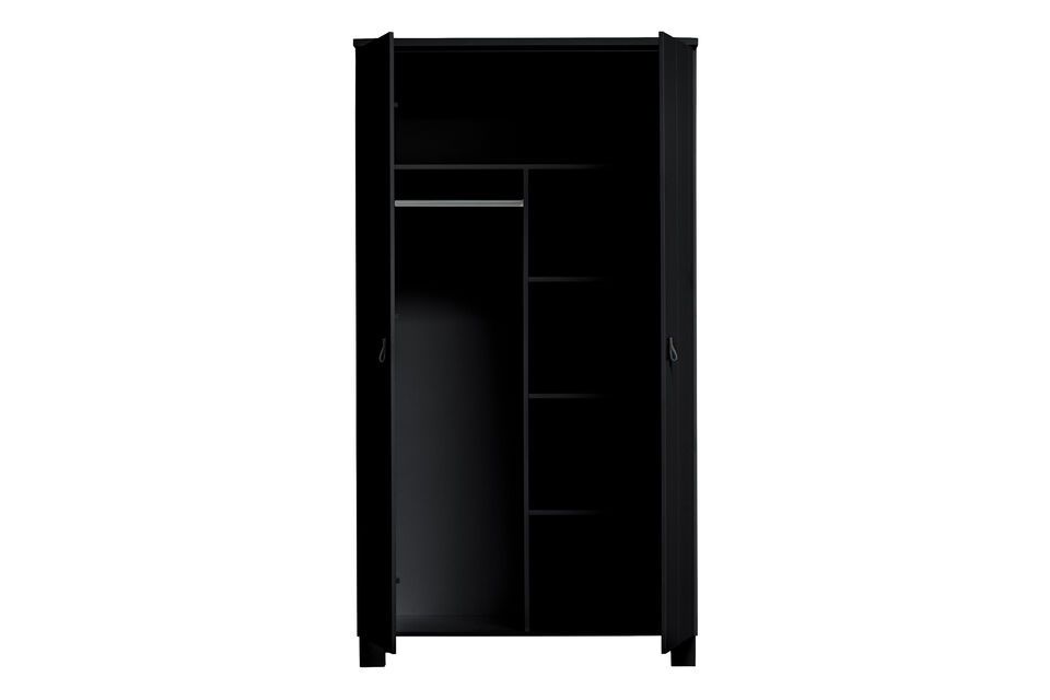 Ties black wooden cabinet, elegant and unique.