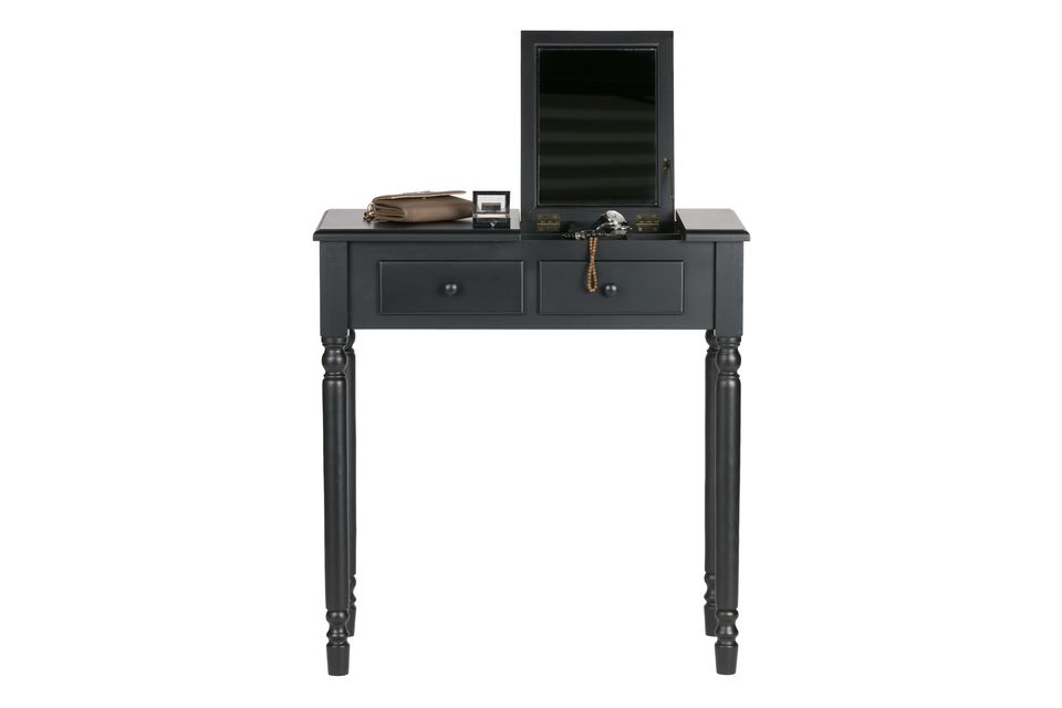 Romy dressing table, black pine and MDF, design and multifunctional