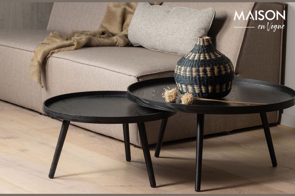 Versatile side table in black wood