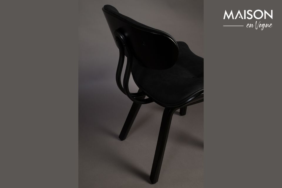 The seat and backrest are made of black PU leather